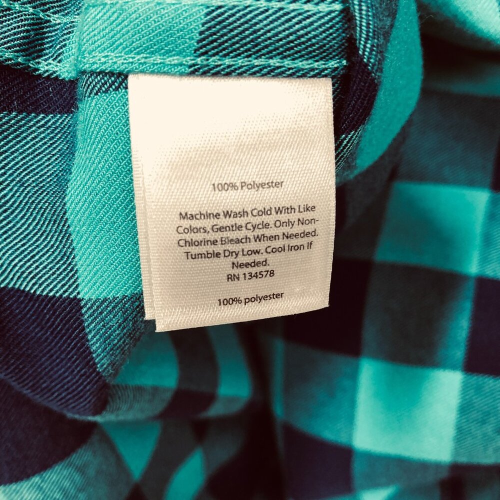 Vineyard Vines‎ Performance Top, Women's 0 (XS), Relaxed Navy & Teal Check - Picture 9 of 11